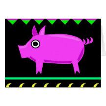 Cerdo de la tarjeta del animal del campo