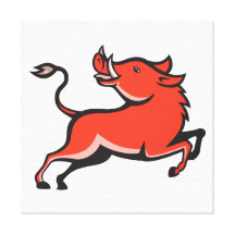 Cerdo de Razorback salvaje del cerdo Lona Envuelta Para Galerías