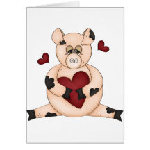 Cerdo del corazón tarjeton