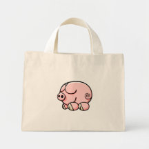 Cerdo del dibujo animado bolsas