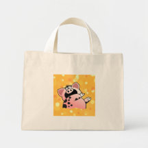 Cerdo divertido divertido del dibujo animado del c bolsas lienzo