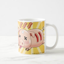 Cerdo divertido lindo personalizado del tocino de  tazas