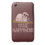 cerdo lindo de la felicidad verdadera en dibujo an iPhone 3 Case-Mate cobertura