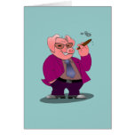 Cerdo Smokin de Harry en una tarjeta greating