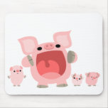 Cerdos de grito Mousepad del dibujo animado:) Tapetes De Raton