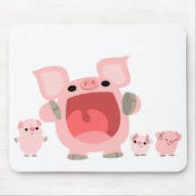 Cerdos de grito Mousepad del dibujo animado:) Tapetes De Raton