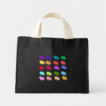 Cerdos del arco iris bolsas lienzo