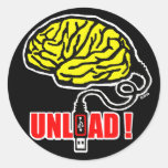 Cerebro a descargar etiqueta redonda