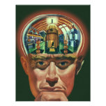 Cerebro extranjero de la ciencia ficción del vinta anuncio