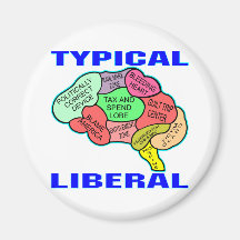 Cerebro socialista liberal típico imanes de nevera