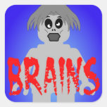 Cerebros de Minifig del zombi ' Colcomanias Cuadradas Personalizadas