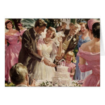 Ceremonia de boda del vintage tarjetón