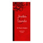 Ceremonia y banquete de boda rojos del programa de tarjeta publicitaria personalizada