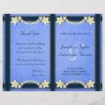 Ceremonia y fiesta azules rústicos del programa de flyer personalizado