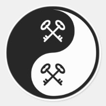 Cerraduras y llaves de Yin Yang Pegatinas