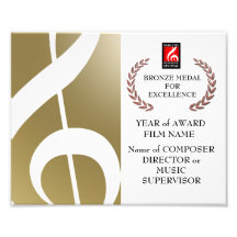 Certificado de bronce del premio fotos