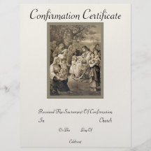Certificado de la confirmación tarjetas informativas