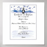 Certificado del bautismo del bebé - muchacho poster