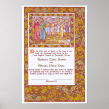 Certificado del boda del Pre-Raphaelite Impresiones