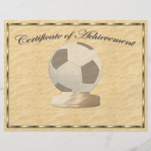 Certificado del fútbol de logro tarjetas informativas