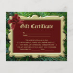 Certificado del regalo de vacaciones del navidad q flyer a todo color