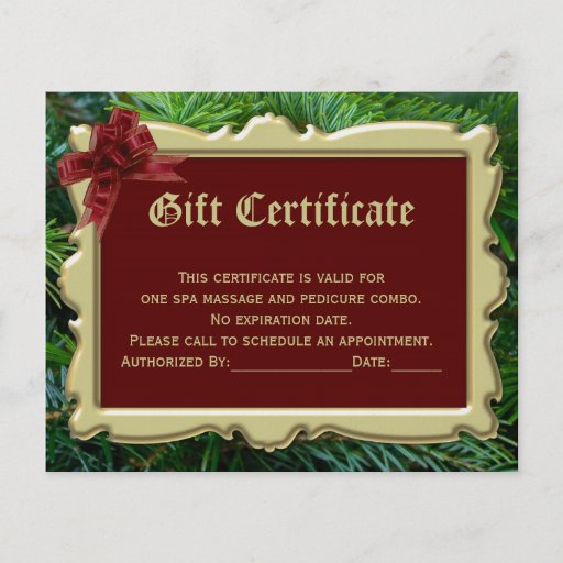 Certificado del regalo de vacaciones del navidad q tarjeta publicitaria