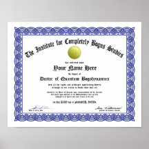Certificado falso del doctorado - Bogosity aplicad Poster
