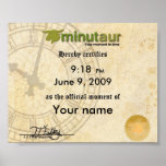 Certificado oficial del momento impresiones