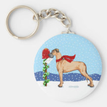 Cervatillo UC del correo del navidad de great dane Llaveros
