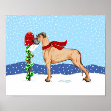 Cervatillo UC del correo del navidad de great dane Posters