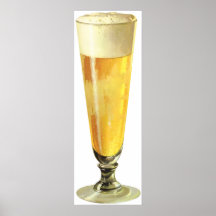 Cerveza de barril alta del vintage, bebida alcohól poster
