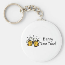 Cerveza de la Feliz Año Nuevo Llaveros Personalizados
