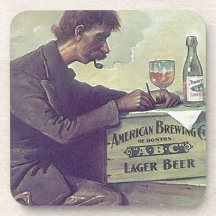Cerveza del vintage de los prácticos de costa que  posavasos de bebida