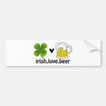 Cerveza irlandesa del amor pegatina de parachoque