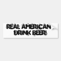 ¡Cerveza real de la bebida de los americanos! Pegatina De Parachoque