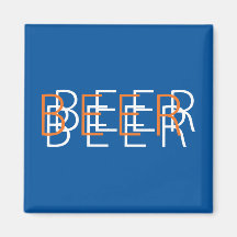CERVEZA Vision doble - azul, naranja y blanco Imanes