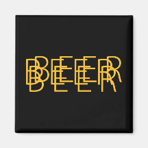CERVEZA Vision doble - negro y oro Iman De Nevera