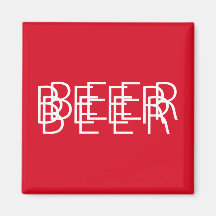 CERVEZA Vision doble - rojo y blanco Imanes