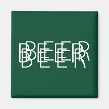 CERVEZA Vision doble - verde y blanco Imán