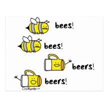 ¡Cervezas de las cervezas de las abejas de las abe Postal