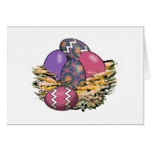 Cesta de los huevos de Pascua coloridos 06 Tarjetas