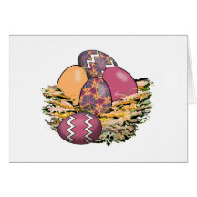 Cesta de los huevos de Pascua coloridos 07 Tarjeton