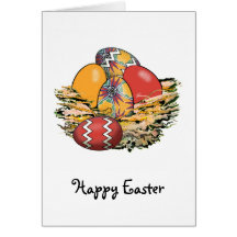 Cesta de los huevos de Pascua coloridos 13 Felicitaciones