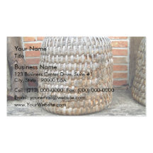 Cesta de madera natural tarjeta de visita