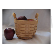Cesta de manzanas rojas tarjeta