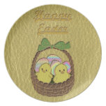 Cesta de Pascua de la Cuero-Mirada Platos De Comidas