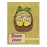 Cesta de Pascua de la Cuero-Mirada Tarjetas Postales