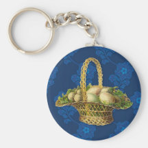 Cesta de Pascua del vintage Llaveros Personalizados