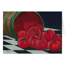 Cesta de tomates tarjetas