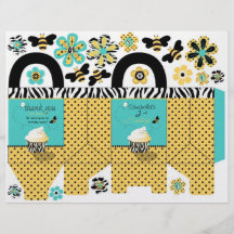 Cesta del favor de fiesta de la abeja del cumpleañ tarjeton